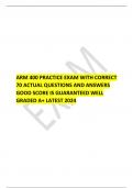  ARM 400 PRACTICE EXAM WITH CORRECT 70 ACTUAL QUESTIONS AND ANSWERS GOOD SCORE IS GUARANTEED WELL GRADED A+ LATEST 2024