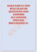 AGILE SAFE 5.1 TEST REAL EXAM 150 QUESTIONS AND ANSWERS 2024