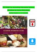 Accounting Information Systems, 3rd Edition TEST BANK by Vernon Richardson, Verified Chapters 1 - 18, Complete Newest Version