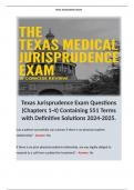 Texas Jurisprudence Exam Questions (Chapters 1-4) Containing 551 Terms with Definitive Solutions 2024-2025.