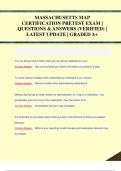 MASSACHUSETTS MAP  CERTIFICATION PRETEST EXAM |  QUESTIONS & ANSWERS (VERIFIED) |  LATEST UPDATE | GRADED A+