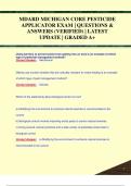 MDARD MICHIGAN CORE PESTICIDE  APPLICATOR EXAM | QUESTIONS &  ANSWERS (VERIFIED) | LATEST  UPDATE | GRADED A+