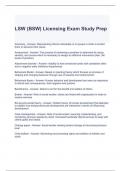 LSW (BSW) Licensing Exam Study Prep Questions with correct Answers