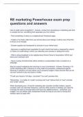 RE marketing Powerhouse exam prep questions and answers- graded a