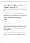 Market Power and Pricing Exam Questions and Answers 2024 / Graded A