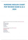 NURSING INSULIN CHART  POP REVIEW EXAM Q & A  2024