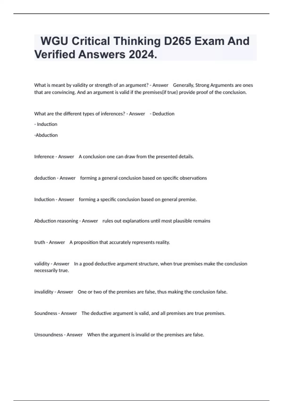 wgu critical thinking and logic practice test