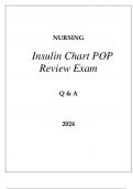 NURSING INSULIN CHART POP REVIEW EXAM Q & A 2024