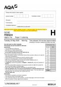 2023 AQA GCSE FRENCH 8658/LH Paper 1 Listening Higher Tier Question Paper &  Mark scheme (Merged) June 2023 [VERIFIED]