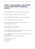 ATAR 11 Human Biology - Unit 1 EXAM revision QUESTIONS & ANSWERS 2024/25