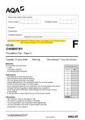 2023 AQA GCSE CHEMISTRY 8462/2F Paper 2 Foundation Tier Question Paper &  Mark scheme (Merged) June 2023 [VERIFIED] GCSE CHEMISTRY Foundation Tier Paper 2