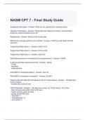 NASM CPT 7 - Final Study Guide with complete solutions