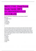 BEST ANSWERS MKTG 3701- Final Exam Study Guide 100%  GUARANTEED PASS  ACCURATE