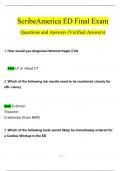 ScribeAmerica ED Final Exam Questions and Answers 2024 / 2025 | 100% Verified Answers