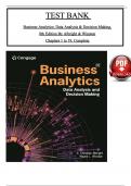 Test Bank - Business Analytics: Data Analysis & Decision Making, 8th Edition by Albright and Winston's, All 19 Chapters Covered, Verified Latest Edition 