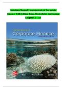 Solutions Manual For Fundamentals of Corporate Finance, 13th Edition by Ross, Westerfield, and Jordan, Verified Chapters 1 - 27, Complete Newest Version