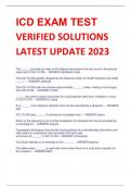 ICD EXAM TEST VERIFIED SOLUTIONS  LATEST UPDATE 2023