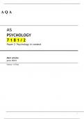 AQA AS LEVEL Psychology paper 2 QP and Mark-scheme June 2023