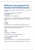 NATE Exam: Core Essentials |121 Questions with Verified Answers | Latest 2024/2025