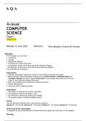 AQA A level COMPUTER SCIENCE paper 1 question paper and mark scheme for June 2023