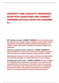 PROPERTY AND CASUALTY INSURANCE  EXAM WITH QUESTIONS AND CORRECT  ANSWERS [ACTUAL EXAM 100%]GRADED  A+