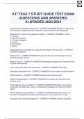 ATI TEAS 7 STUDY GUIDE TEST EXAM (QUESTIONS AND ANSWERS) A+GRADED 2023/2024