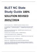 UPDATED BLET NC State Study Guide 100% SOLUTION REVISED 2023//2024