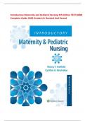 Introductory Maternity and Pediatric Nursing 5th by Nancy Hatfield Edition TEST BANK Complete Guide 2023 Graded A+ Revised And Passed