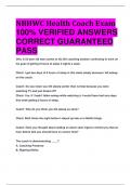 NBHWC Health Coach Exam 100% VERIFIED ANSWERS  CORRECT GUARANTEED  PASS