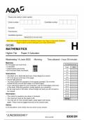 2023 AQA GCSE MATHEMATICS 8300/3H Higher Tier Paper 3 Calculator Question Paper & Mark scheme (Merged) June 2023 [VERIFIED]