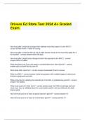 Drivers Ed State Test 2024 A+ Graded Exam.