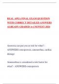 REAL APEA FINAL EXAM QUESTION WITH CORRECT DETAILED ANSWERS ALREADY GRADED A+| NEWEST 2024