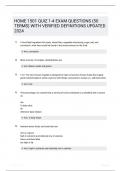 HOME 1501 QUIZ 14 EXAM QUESTIONS 50 TERMS WITH VERIFIED DEFINITIONS UPDATED 2024