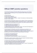 Official CBMT practice questions with 100% correct answers