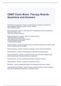 CBMT Exam Music Therapy Boards-Questions and Answers 2024 /Graded A