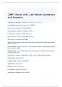 CBMT Exam 2023-2024 Exam Questions and Answers / Graded A