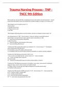 Trauma Nursing Process - TNP - TNCC 9th Edition questions and answers