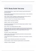 FCTC Study Guide Test prep Questions with correct Answers