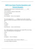 NATE Core Exam Practice Questions and  Correct Answers.