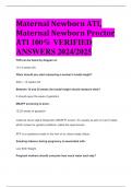 BEST REVIEW Maternal Newborn ATI, Maternal Newborn Proctor ATI 100% VERIFIED  ANSWERS 2024/2025