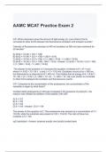 AAMC MCAT Practice Exam 2 with Verified Answers