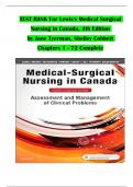 TEST BANK For Lewis's Medical Surgical Nursing in Canada, 4th Edition by Jane Tyerman, Shelley Cobbett, Verified Chapters 1 - 72, Complete Newest Version