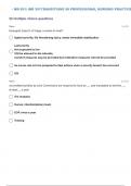 NR-351: |NR 351TRANSITIONS IN PROFESSIONAL NURSING PRACTICE SELF TEST 2 QUESTIONS WITH 100% SOLVED SOLUTIONS| VERIFIED ANSWERS