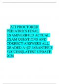 ATI PROCTORED  PEDIATRICS FINAL  EXAM|VERIFIED ACTUAL  EXAM QUESTIONS AND  CORRECT ANSWERS ALL GRADED A+|GUARANTEED  SUCCESS|LATEST UPDATE  2024