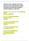 CROSSFIT LEVEL 3 TRAINER TEST EXAM (ACTUAL) LATEST 2024 WITH 60+ EXPERT CERTIFIED QUESTIONS AND ANSWERS I ALREADY GRADED A+ 100% PASS