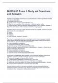 NURS 610 Exam 1 Study set Questions and Answers/ Graded A