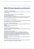 MSN 610 Exam Questions and Answers / Graded A