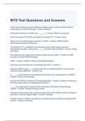 MTS Test Questions and Answers- Graded A