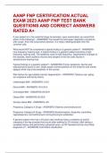 AANP FNP CERTIFICATION ACTUAL  EXAM 2023 AANP FNP TEST BANK  QUESTIONS AND CORRECT ANSWERS  RATED A+