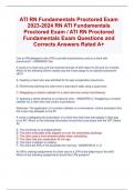 ATI RN Fundamentals Proctored Exam 2023-2024 RN ATI Fundamentals  Proctored Exam / ATI RN Proctored  Fundamentals Exam Questions and  Corrects Answers Rated A+